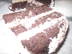 Truffle Oil Dark Chocolate Cake with Frambois Ice Cream Layer-Cake shaped like Mushroom.